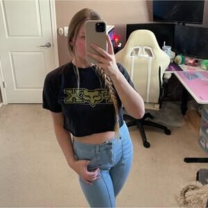 Fox‎ Racing Yellow & Black Upcycled Crop Top